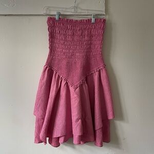 Urban Outfitters strapless pink mini dress